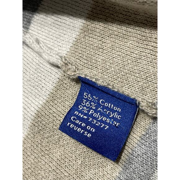 Apt 9 Womens Sz S Open Front Long Sleeve Sweater Cardigan Gray Tan White Striped - Picture 8 of 10